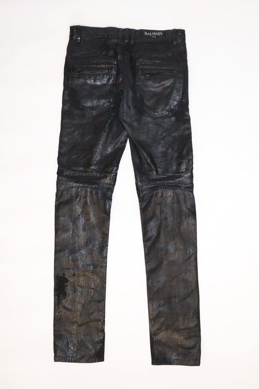 Balmain AW15 Wax Coated Denim