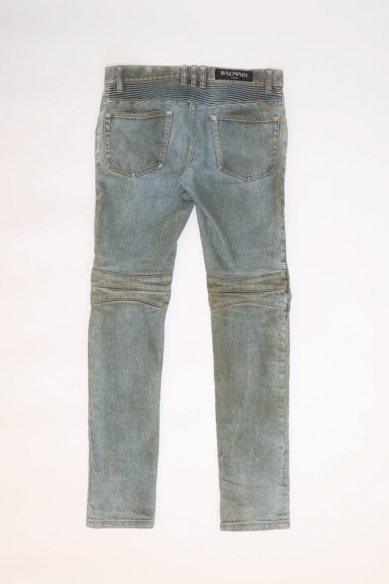 Balmain SS15 Mudwash Biker Denim
