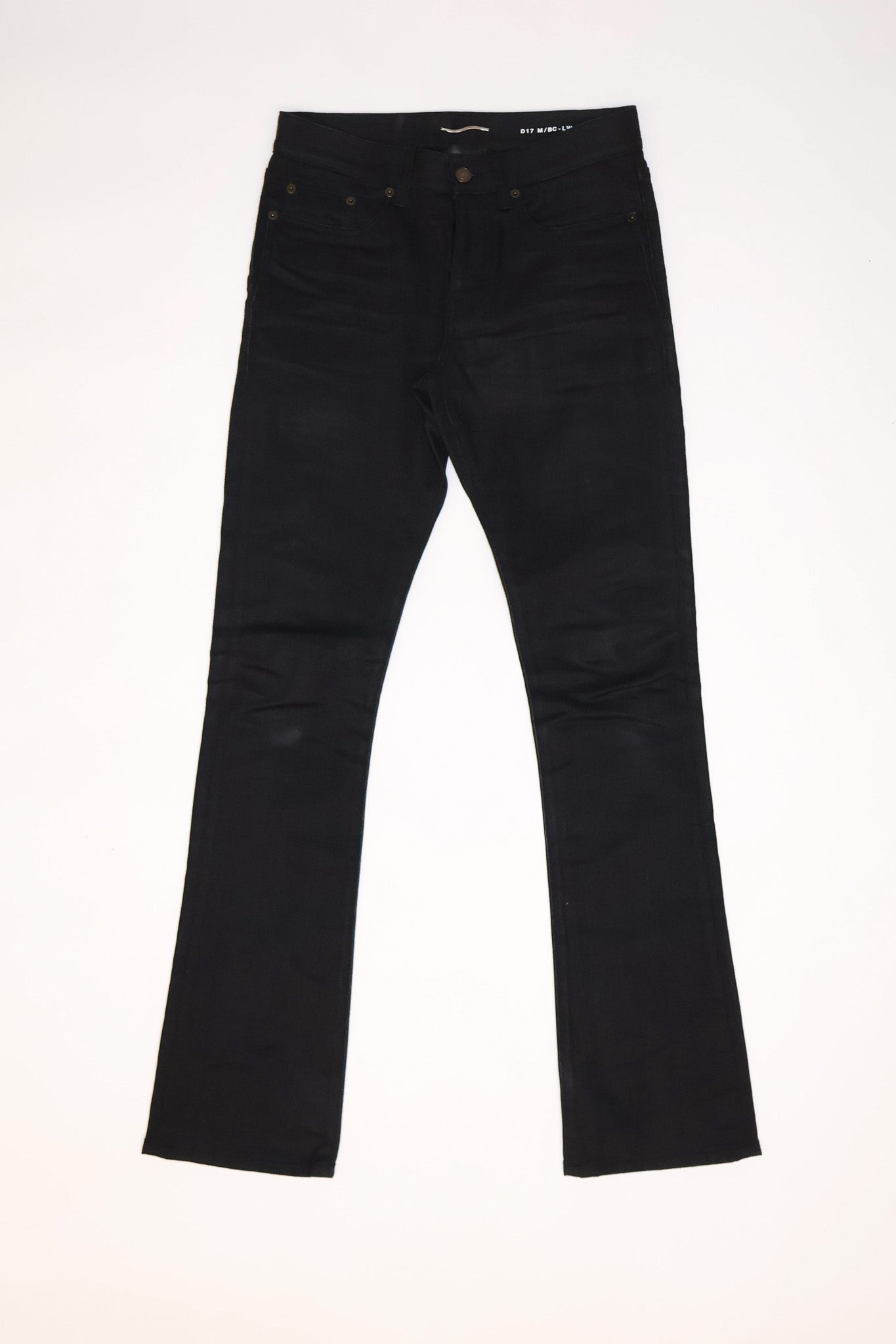 Saint Laurent Paris SS19 Waxed D17 Bootcut Denim