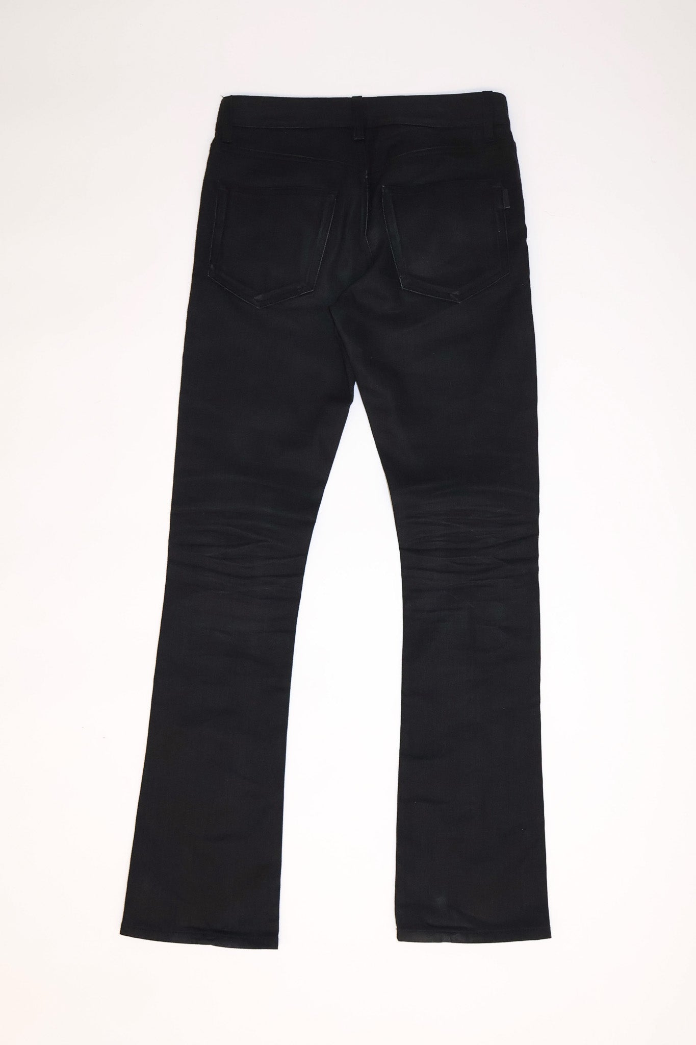 Saint Laurent Paris SS19 Waxed D17 Bootcut Denim