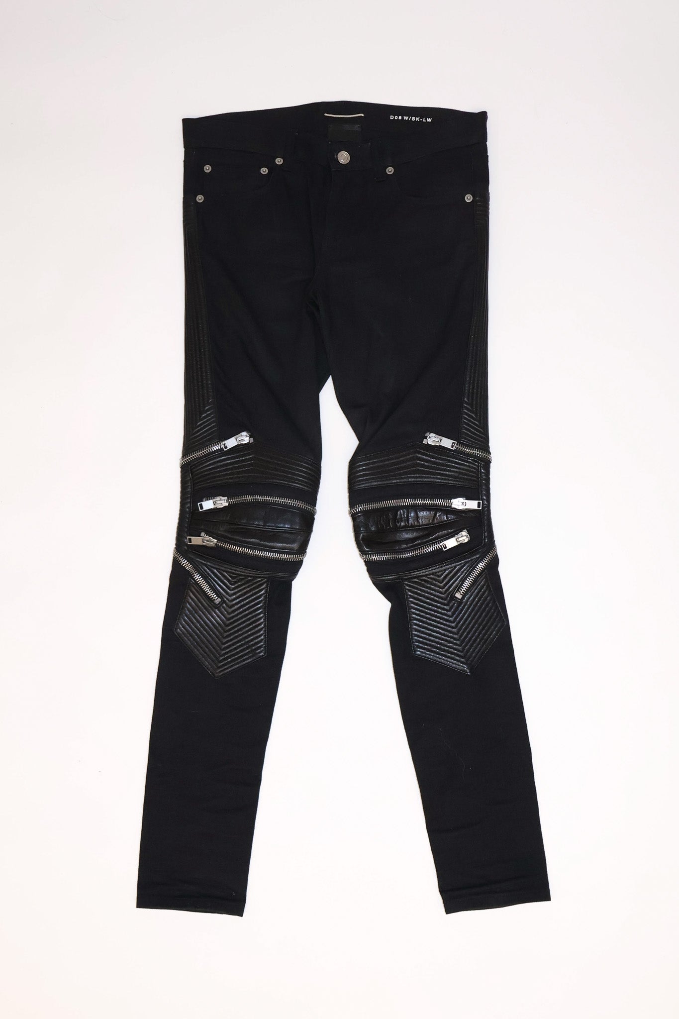 Saint Laurent Paris AW14 Leather Biker Denim