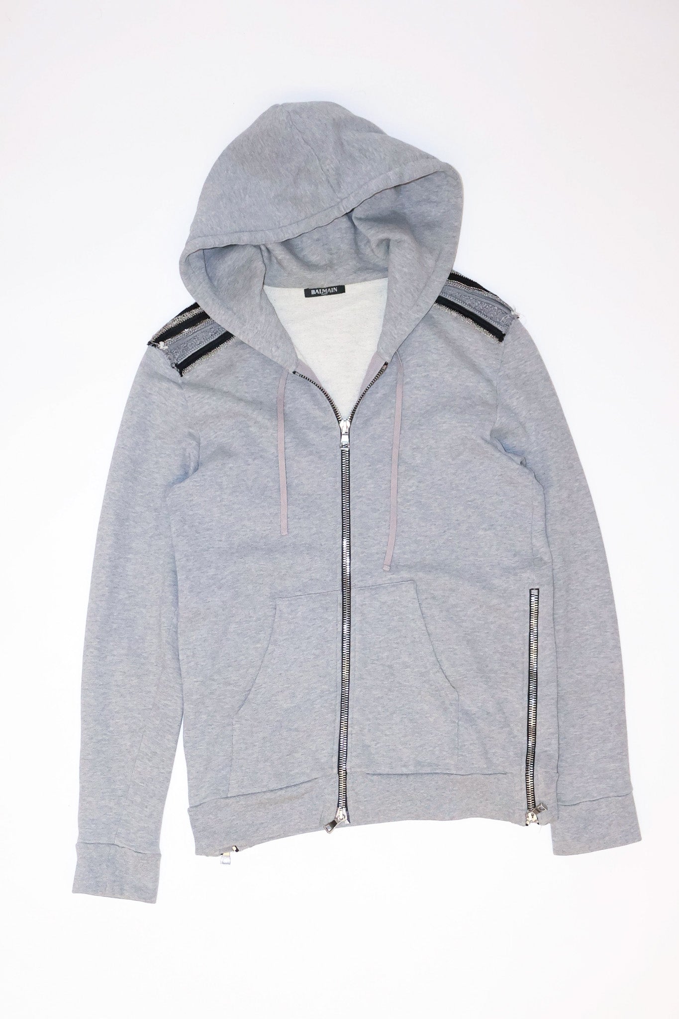 Balmain SS14 Chainmail Epaulette Zip Up Hoodie