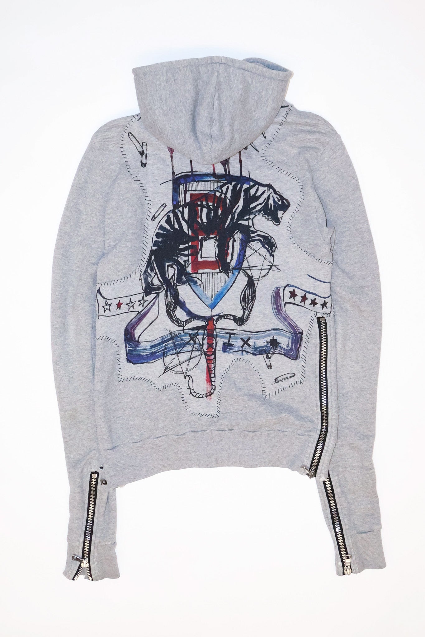 Balmain SS11 Patch Distressed Hoodie