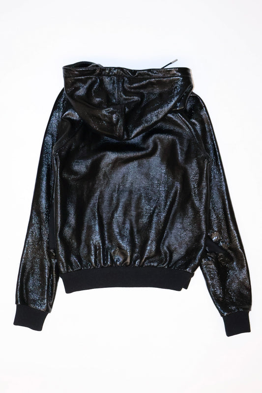 Saint Laurent Paris SS16 Coated Bomber Hoodie