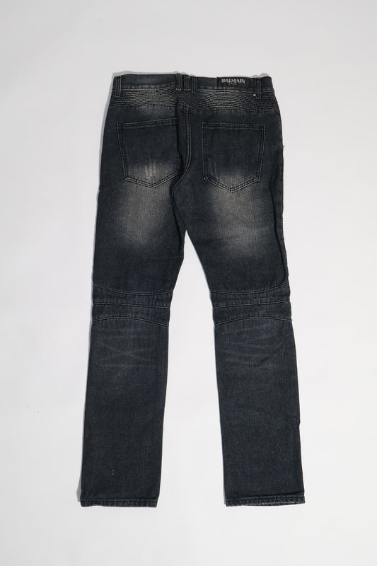 Balmain Decarnin Era Biker Denim
