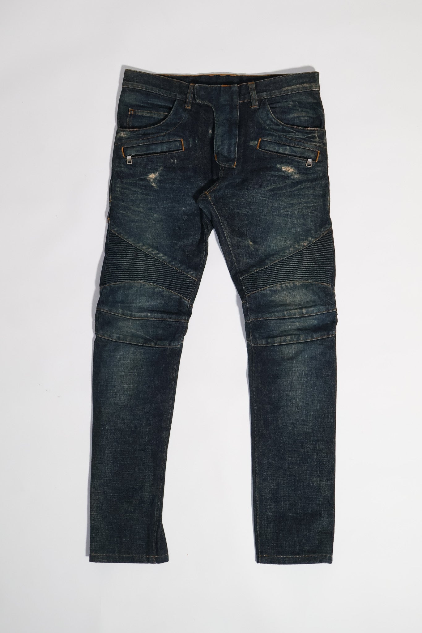 Balmain Decarnin Era Biker Denim