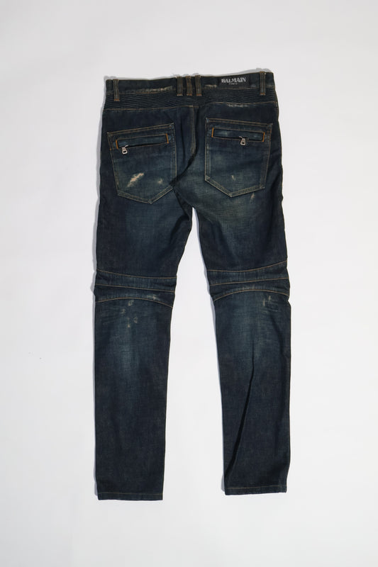 Balmain Decarnin Era Biker Denim