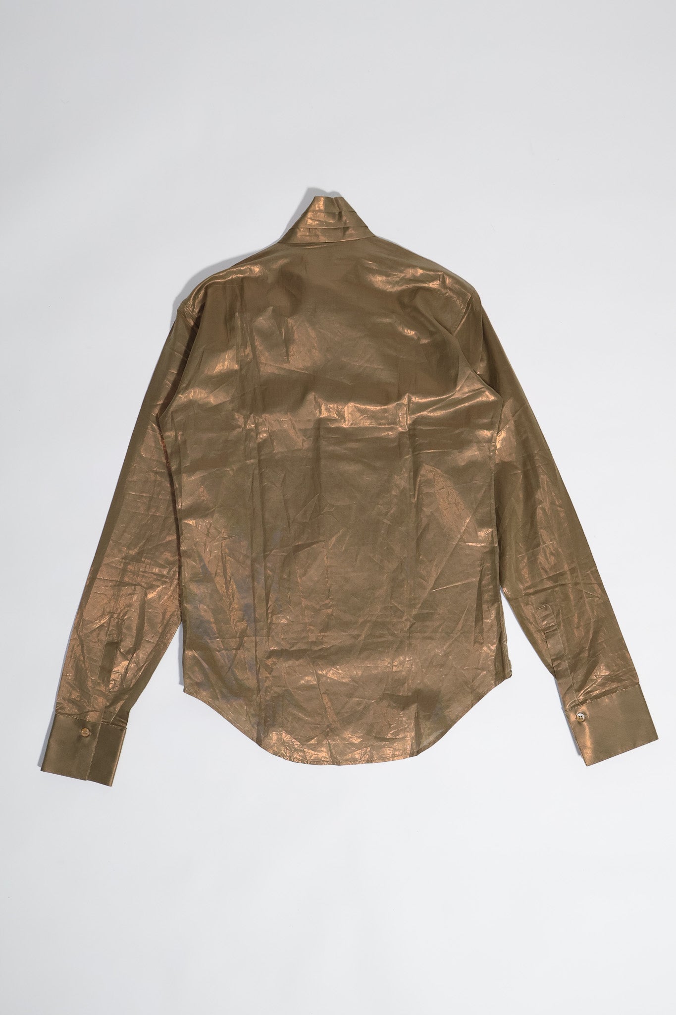 Dior Homme AW05 Gold Silk Pussybow Shirt