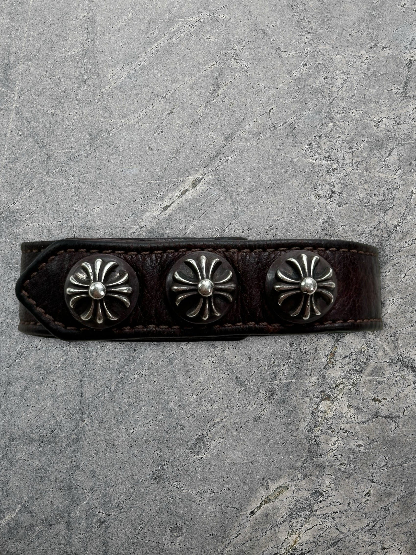 Chrome Hearts Stud Leather Bracelet