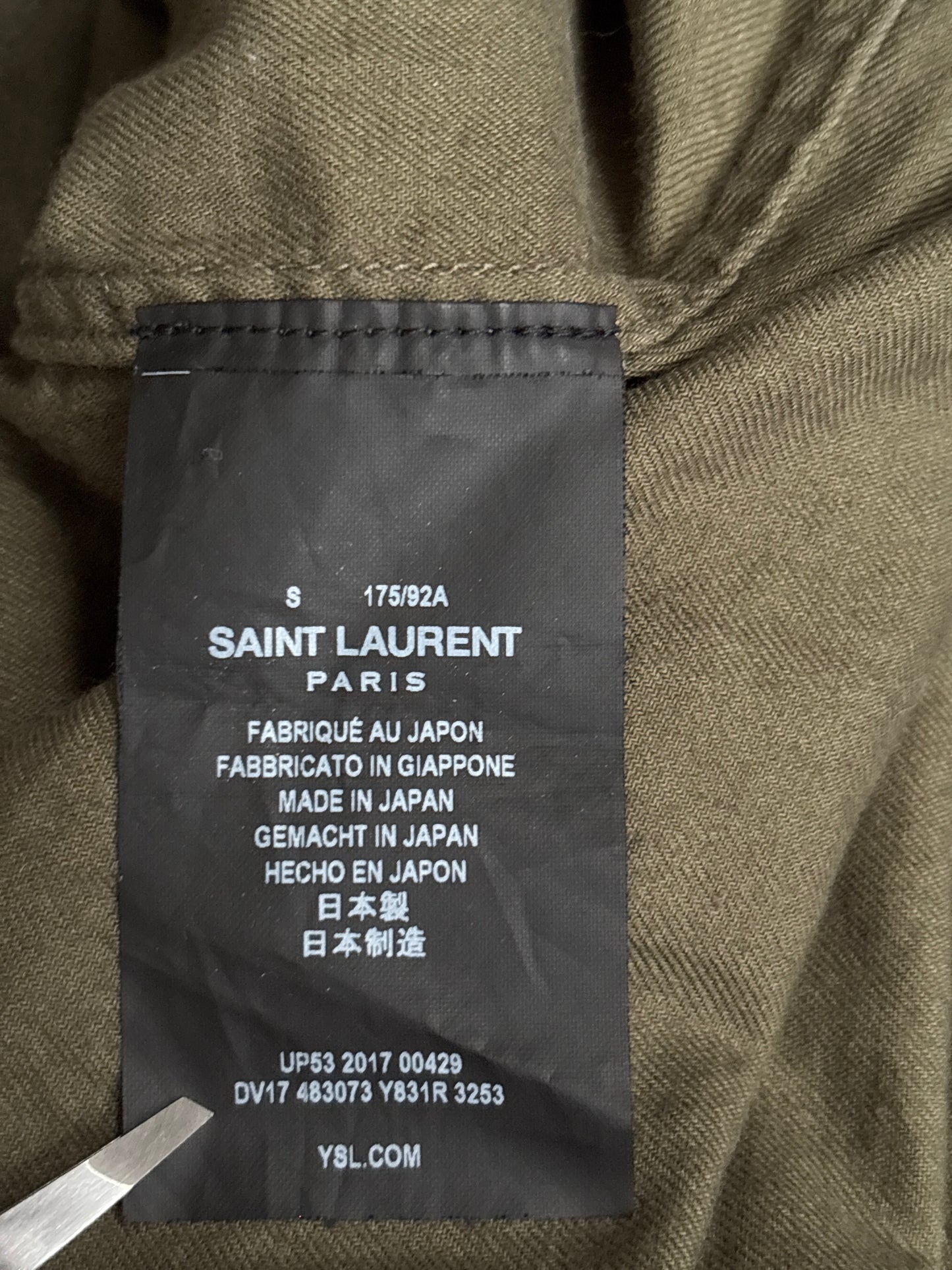 Saint Laurent SS17 Crested Military Button Up Shirt
