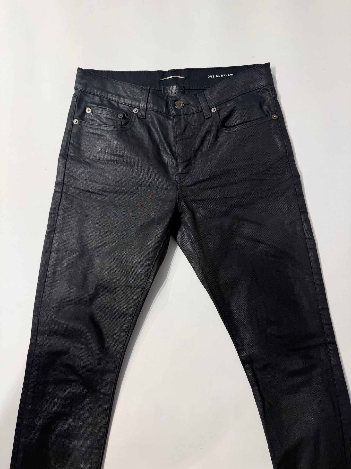 Saint Laurent Paris AW15 Wax Coated D02 Skinny Denim