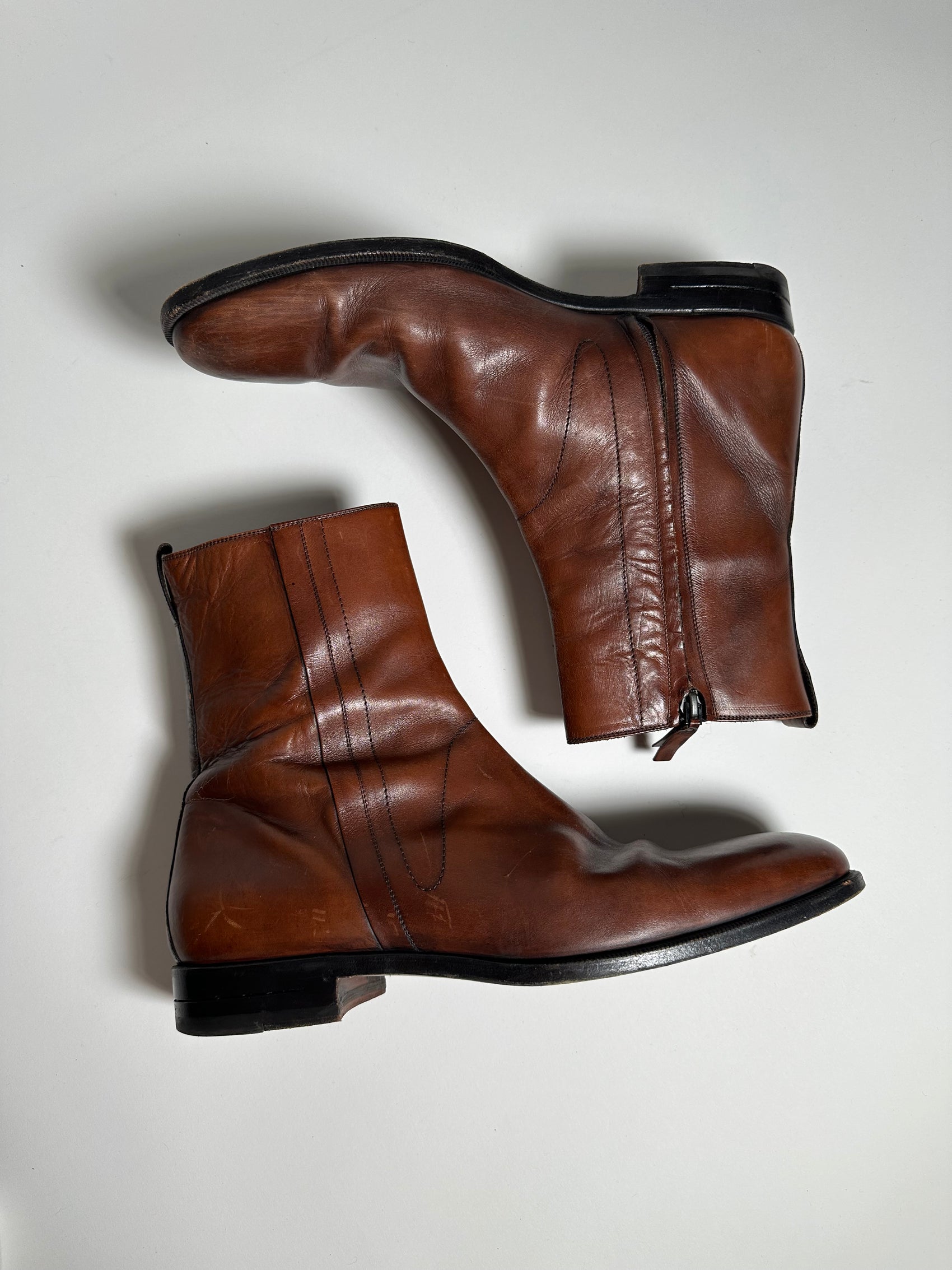 Dior Homme AW05 Brown Zip Boots