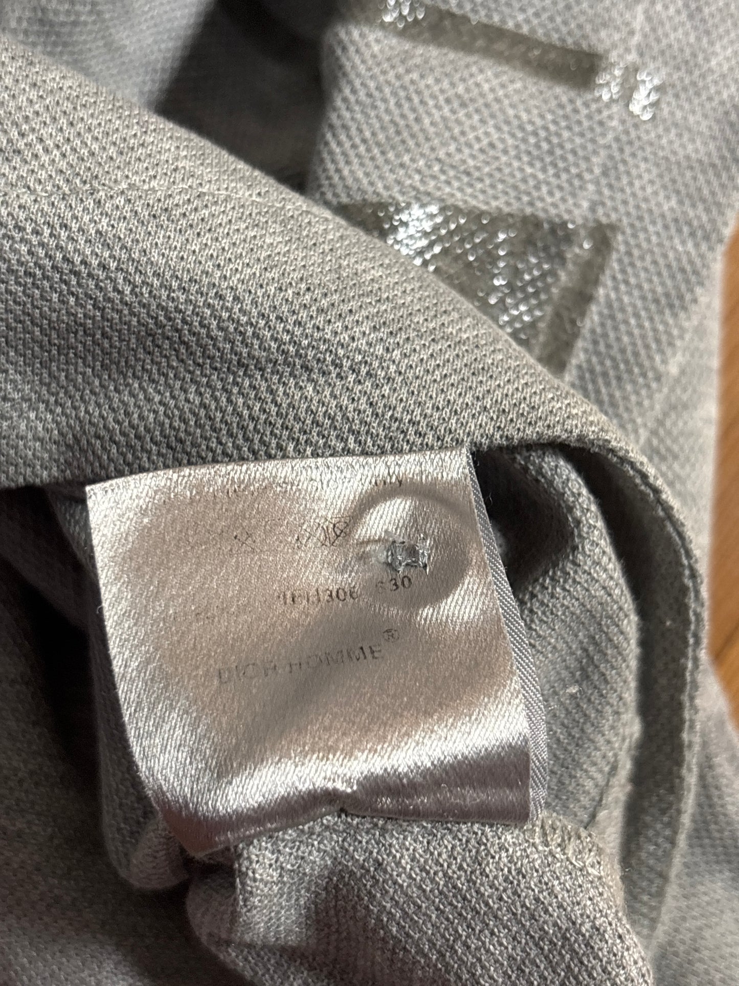 Dior Homme SS04 Coated Strip Polo Shirt
