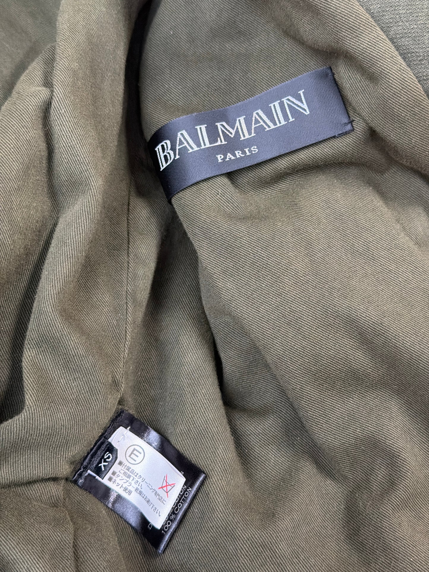 Balmain AW14 Khaki Military Perfecto Jacket