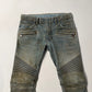 Balmain SS15 Mudwash Biker Denim