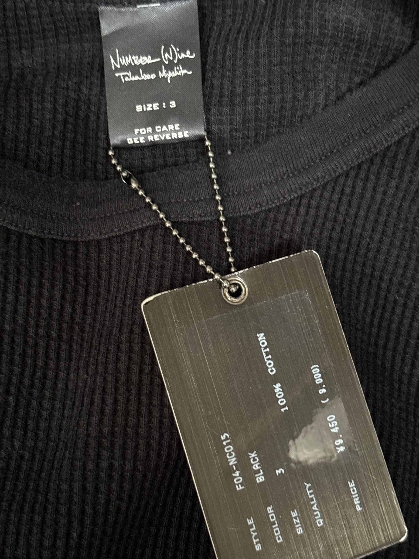 Number (N)ine FW04 Peace Thermal Long Sleeve
