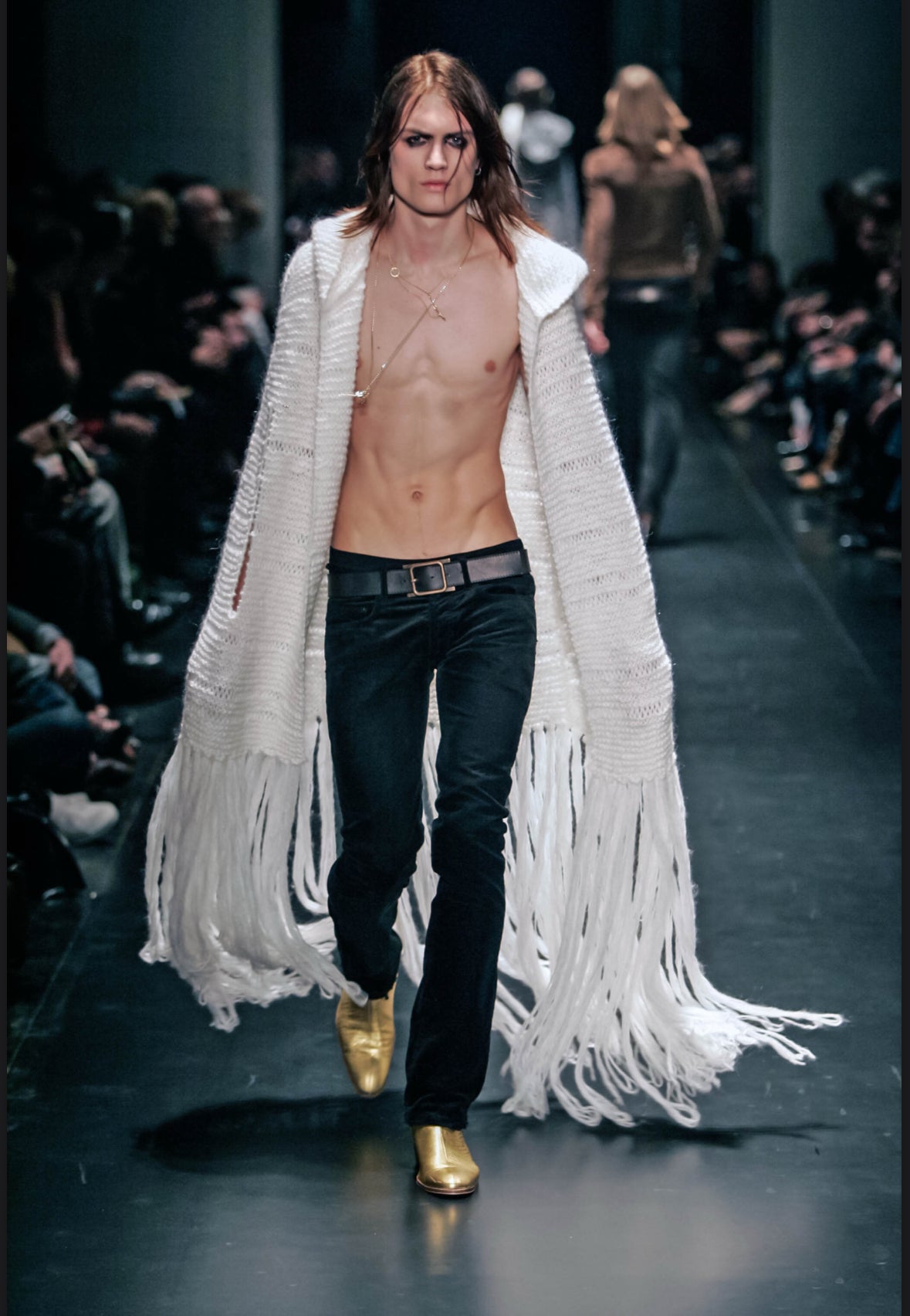 Dior Homme AW05 Runway Crochet Wool Cape