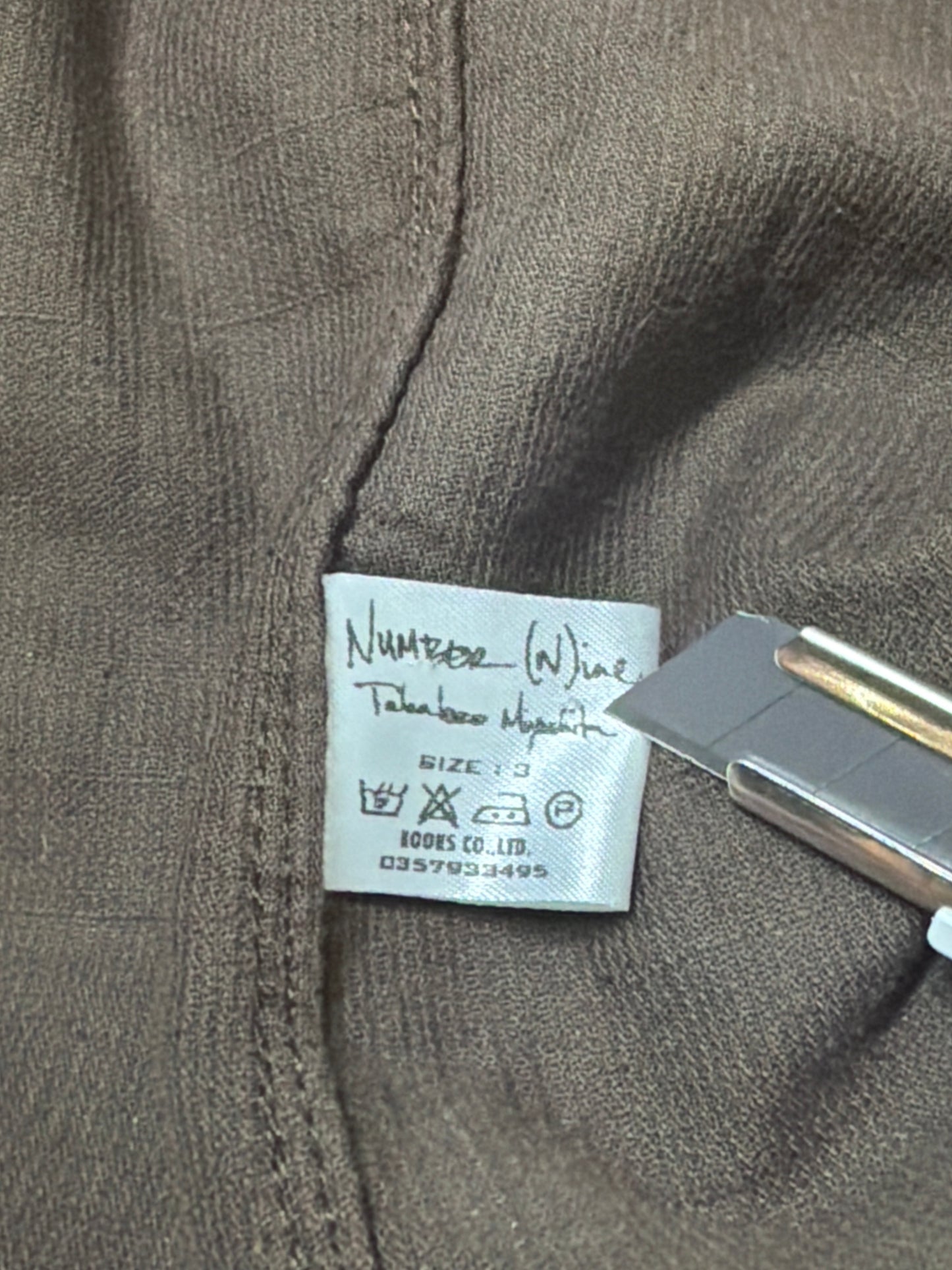 Number (N)ine AW03 Touch Ne I’m Sick Corduroy Button Up