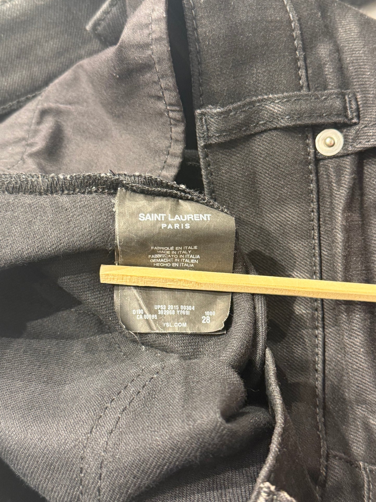 Saint Laurent Paris AW15 Wax Coated D02 Skinny Denim