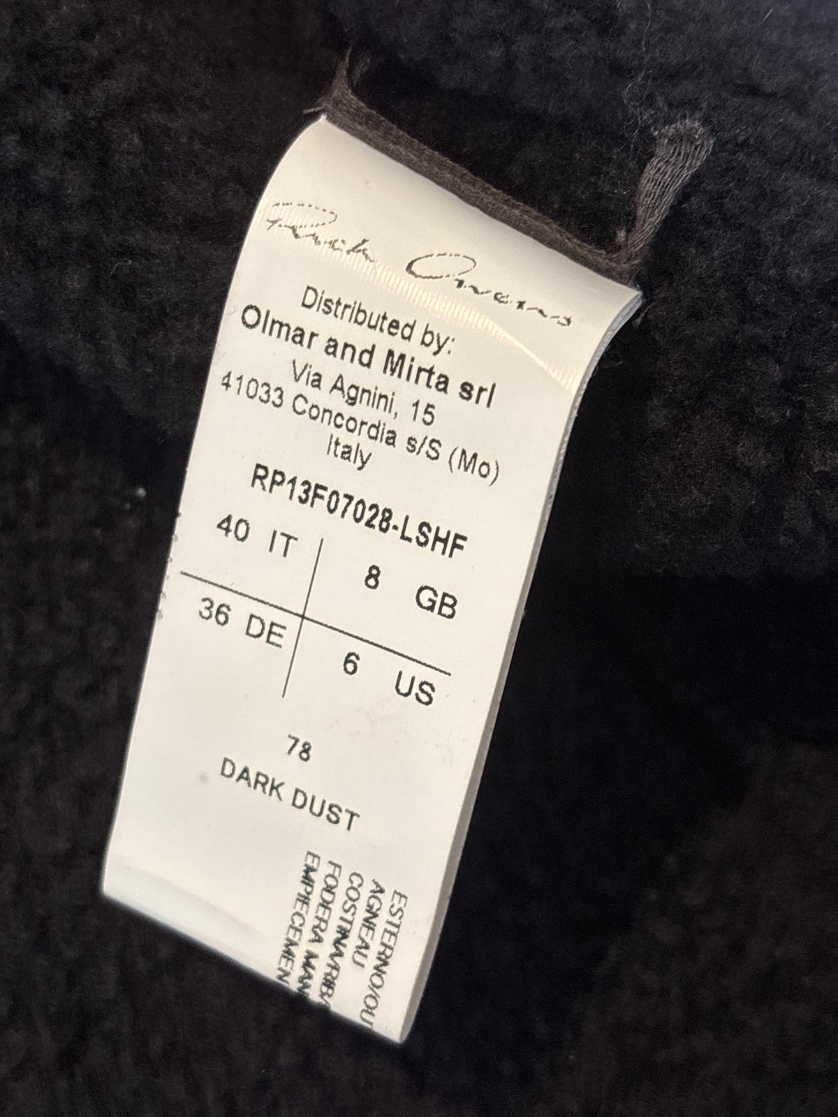 Rick Owens FW13 Shearling Jacket