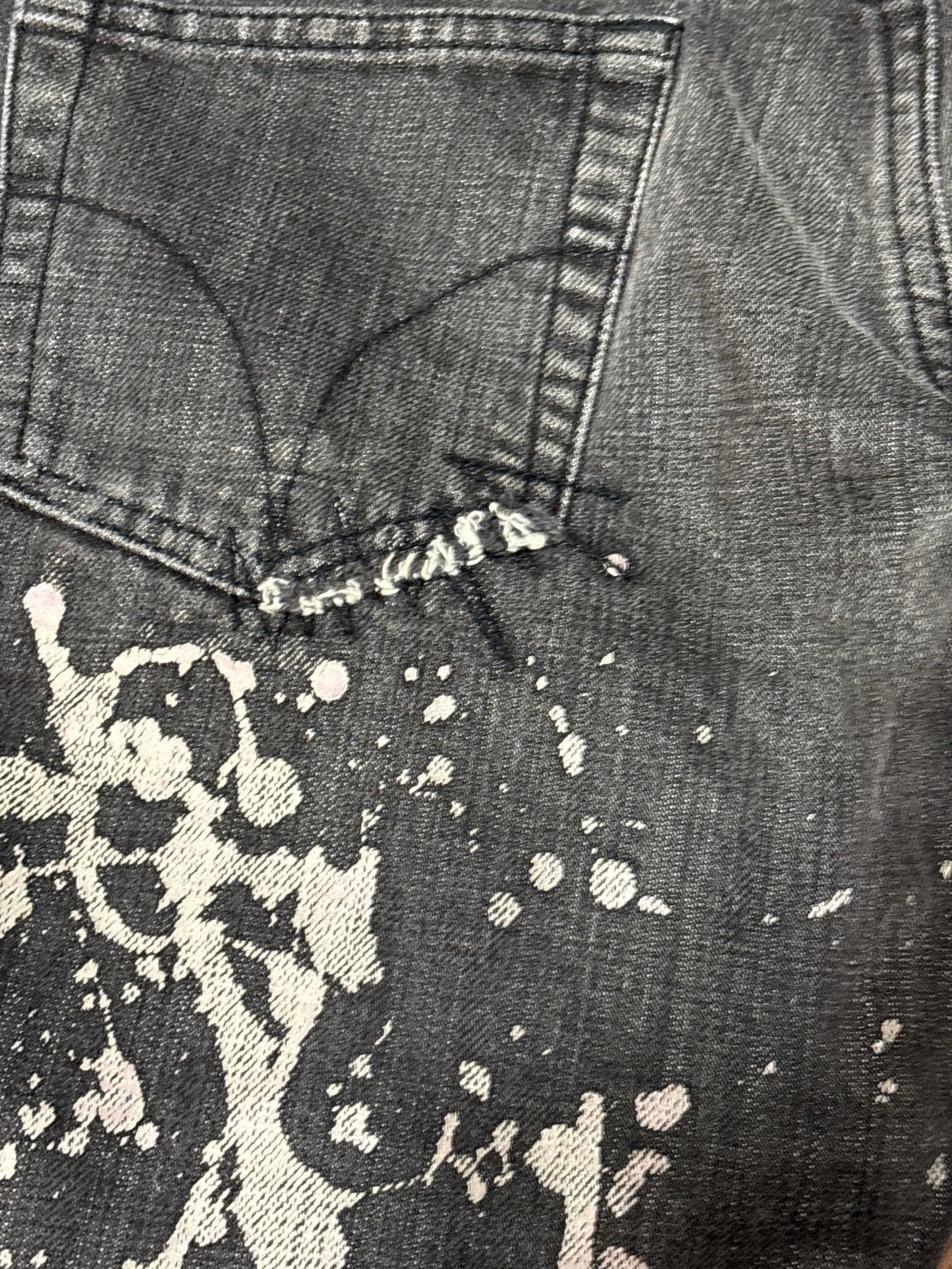 Hysteric Glamour Paint Splatter Crash Denim