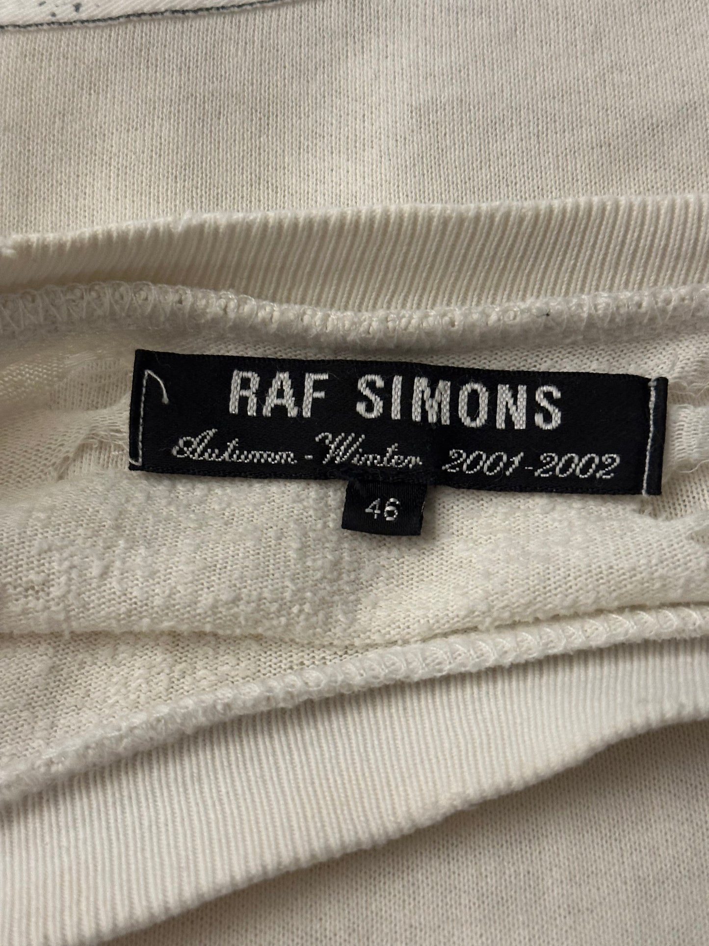 Raf Simons AW01 Riot Patch Distressed Sweater