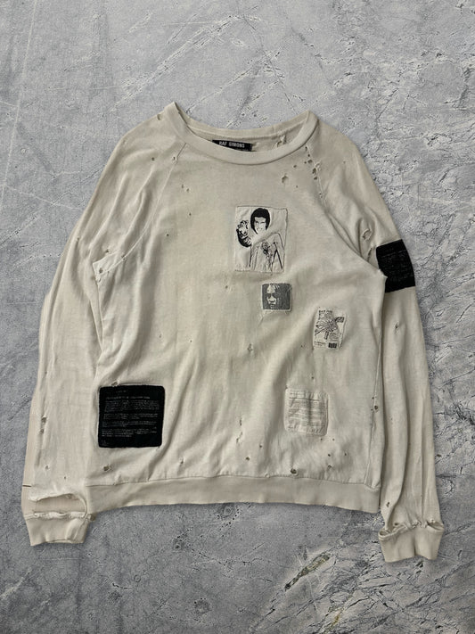 Raf Simons AW01 Riot Patch Distressed Sweater