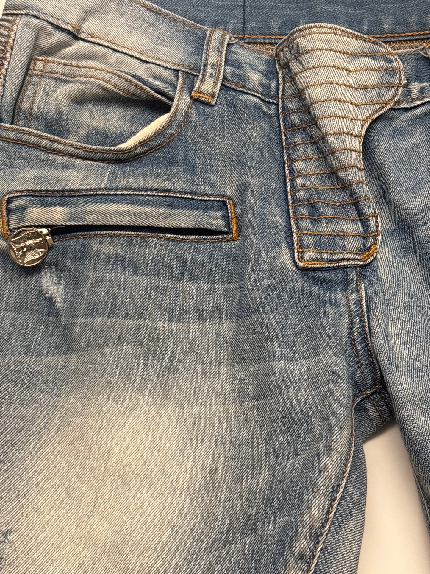 Balmain SS11 Eagle Coin Biker Denim