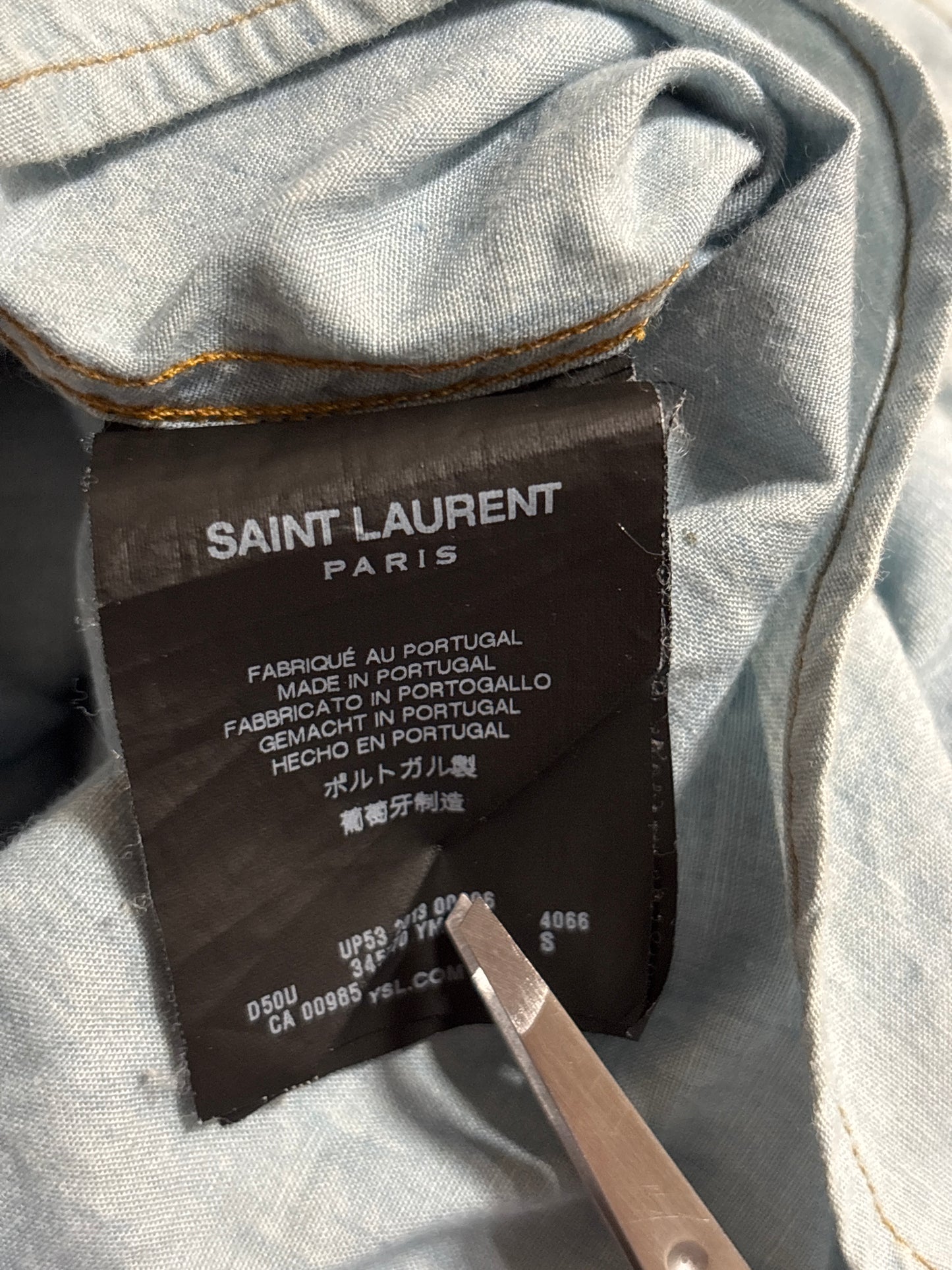 Saint Laurent SS14 Denim Button Up