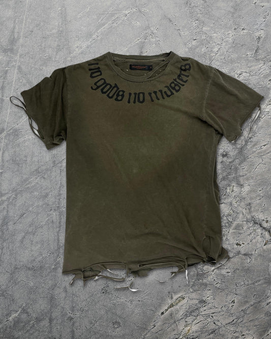 Undercover SS03 No gods No masters distressed scab tee