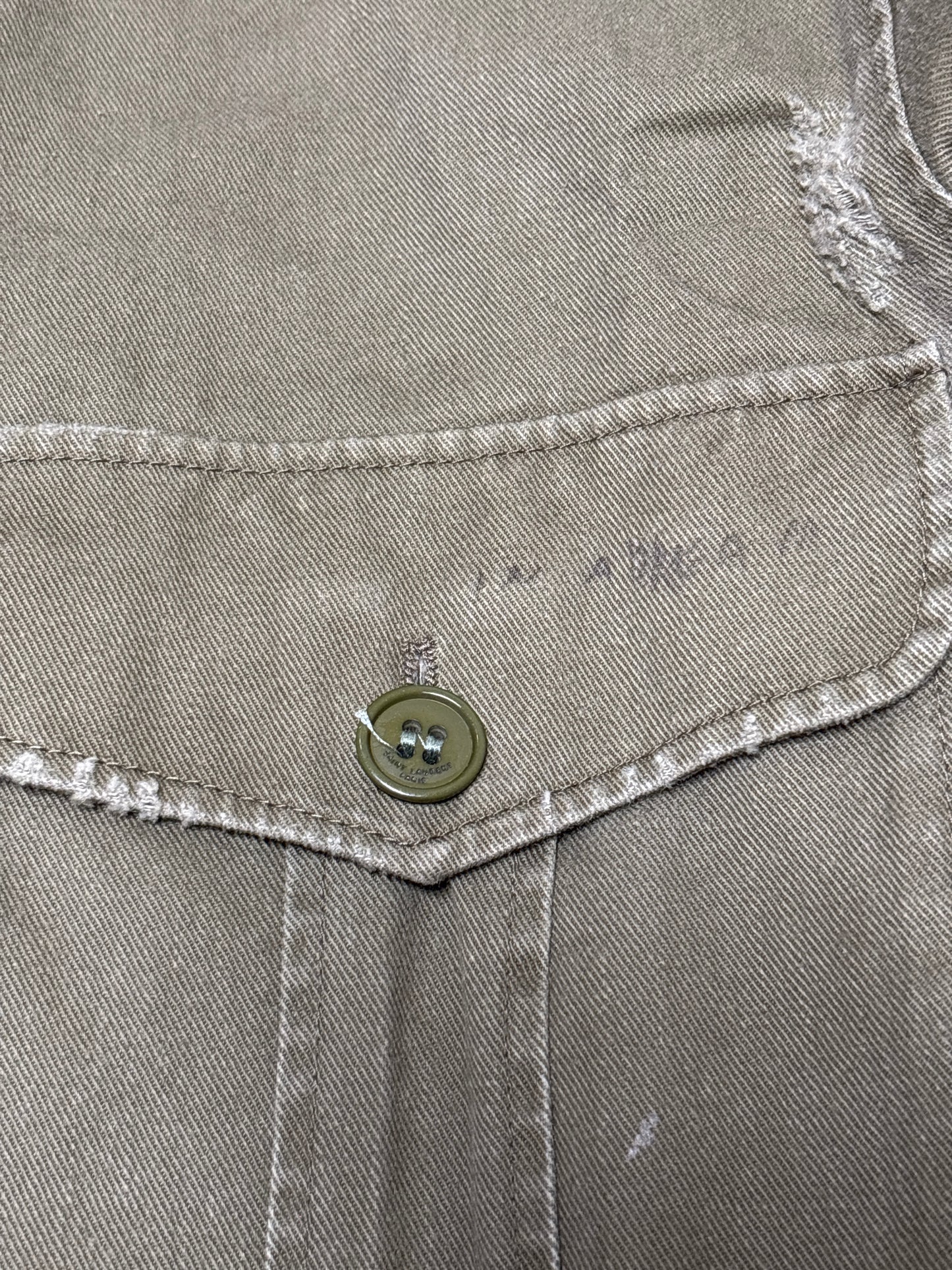 Saint Laurent AW18 Charm Khaki Military Button Up