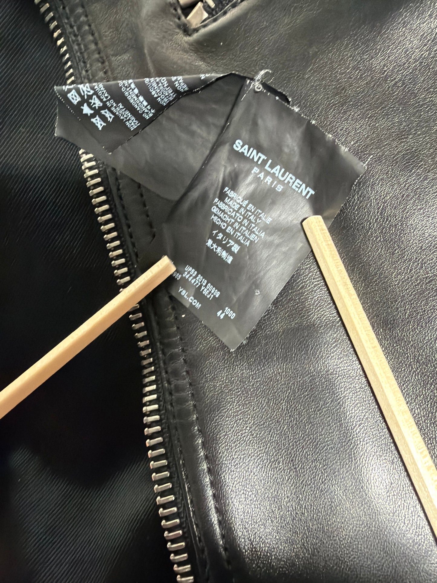 Saint Laurent Paris SS14 Padded Cafe Racer Leather Jacket