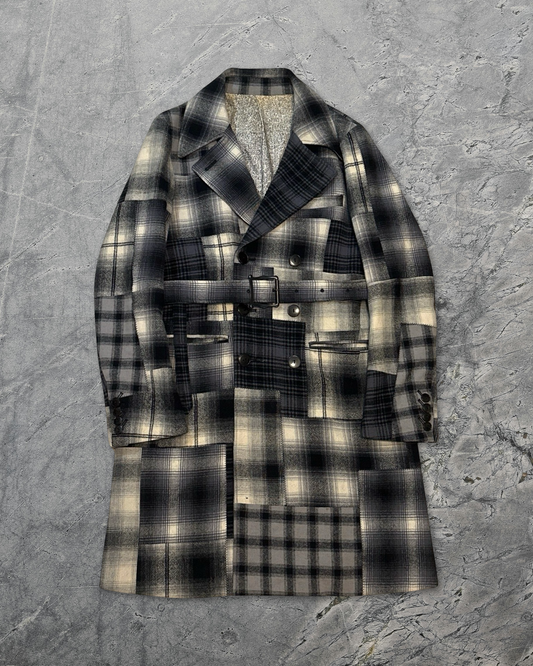 Number (N)ine AW07 Love God Murder Patchwork Plaid Coat