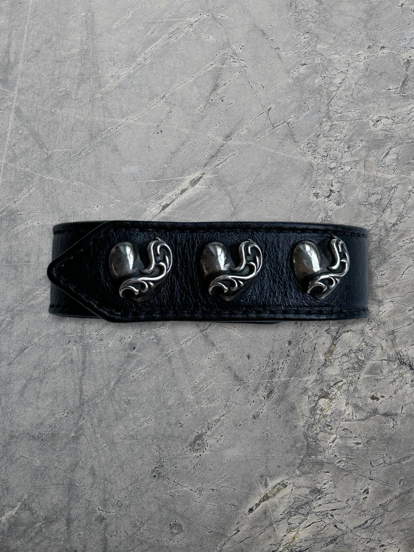 Chrome Hearts Leather Snap Bracelet