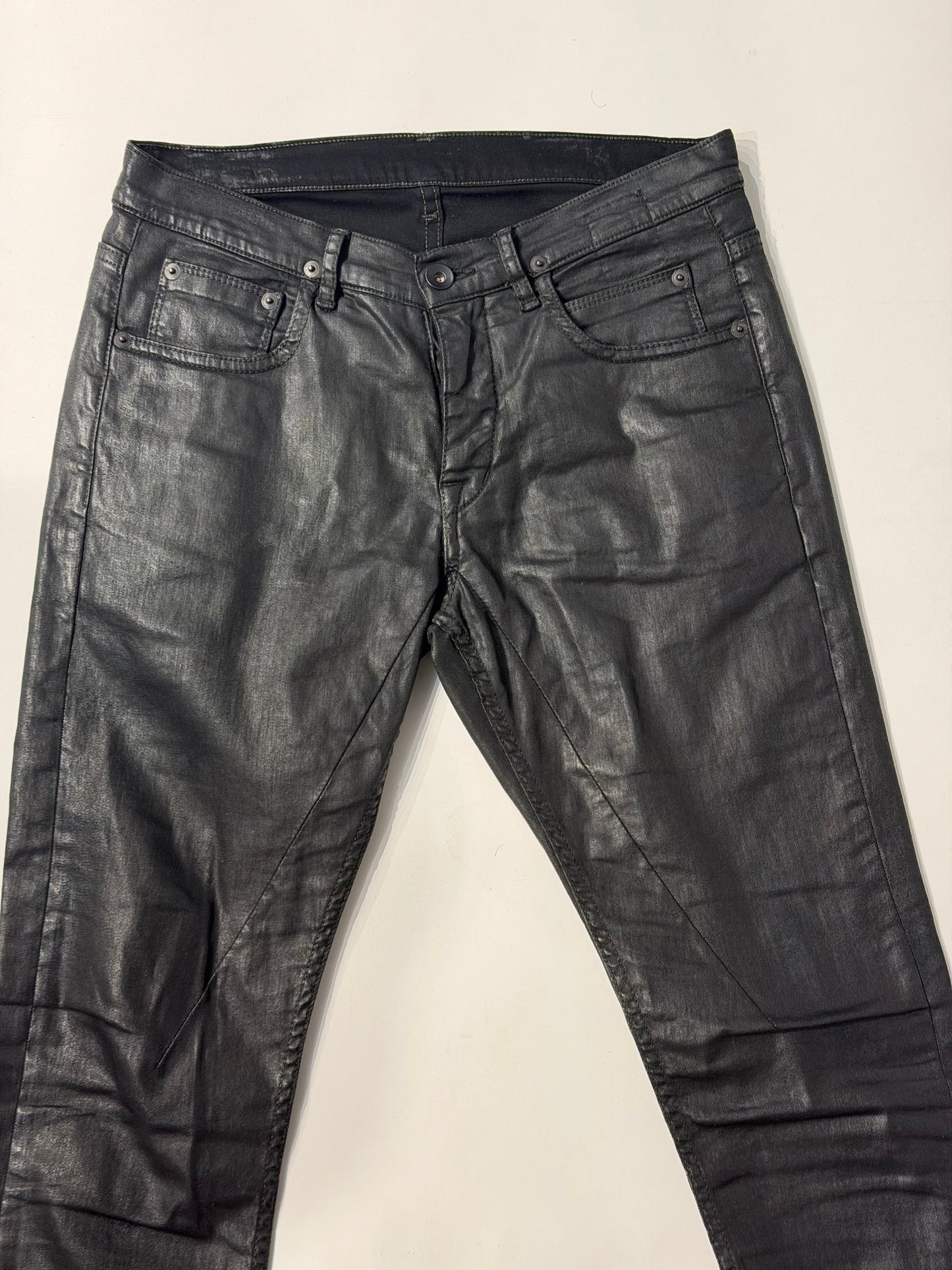 Rick Owens FW15 Wax Coated Detroit Cut Denim