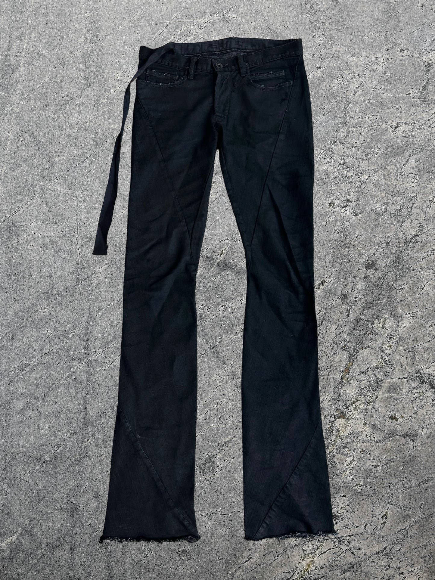 Old Rick Owens Drkshdw Waxed Spiral Cut Denim