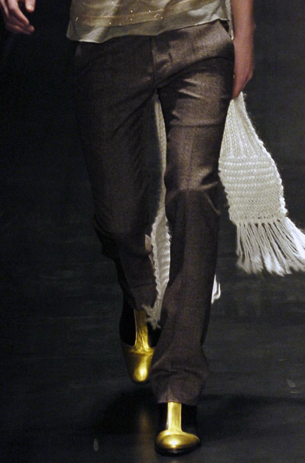 Dior Homme AW05 6.5 Gold Chelsea Boots