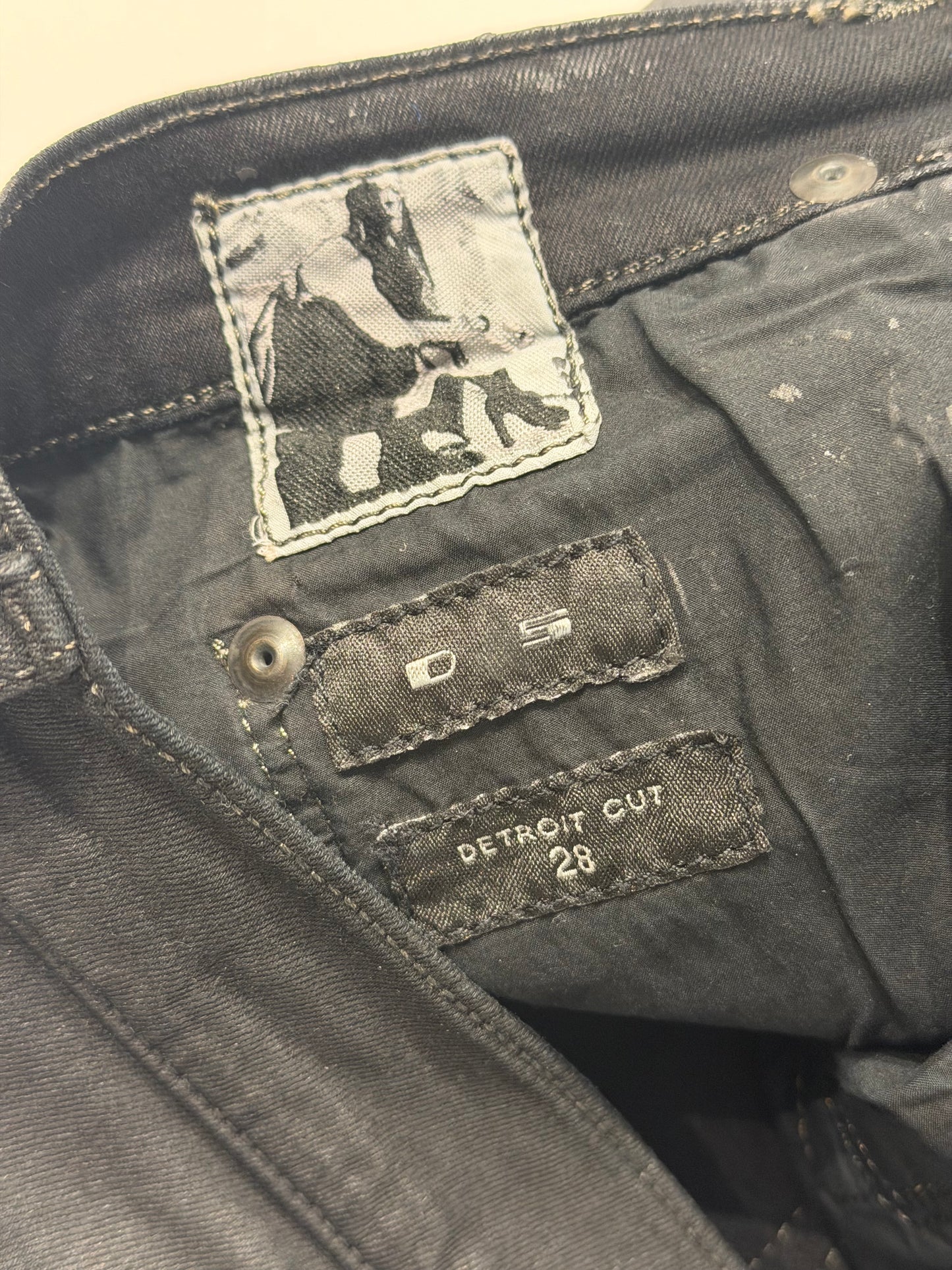Rick Owens FW15 Wax Coated Detroit Cut Denim