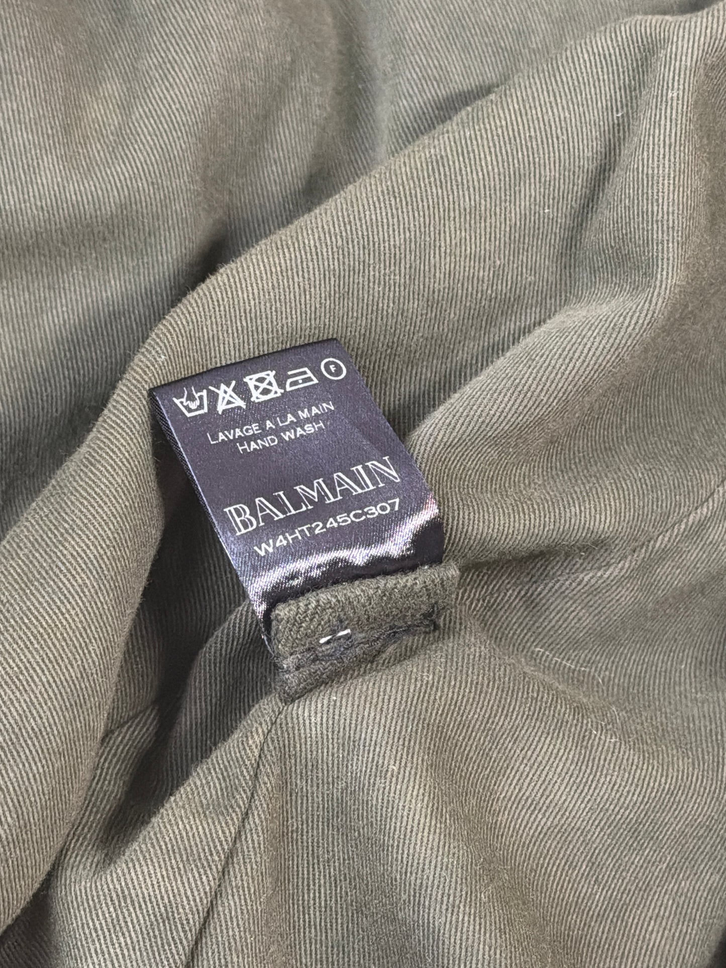 Balmain AW14 Khaki Military Perfecto Jacket