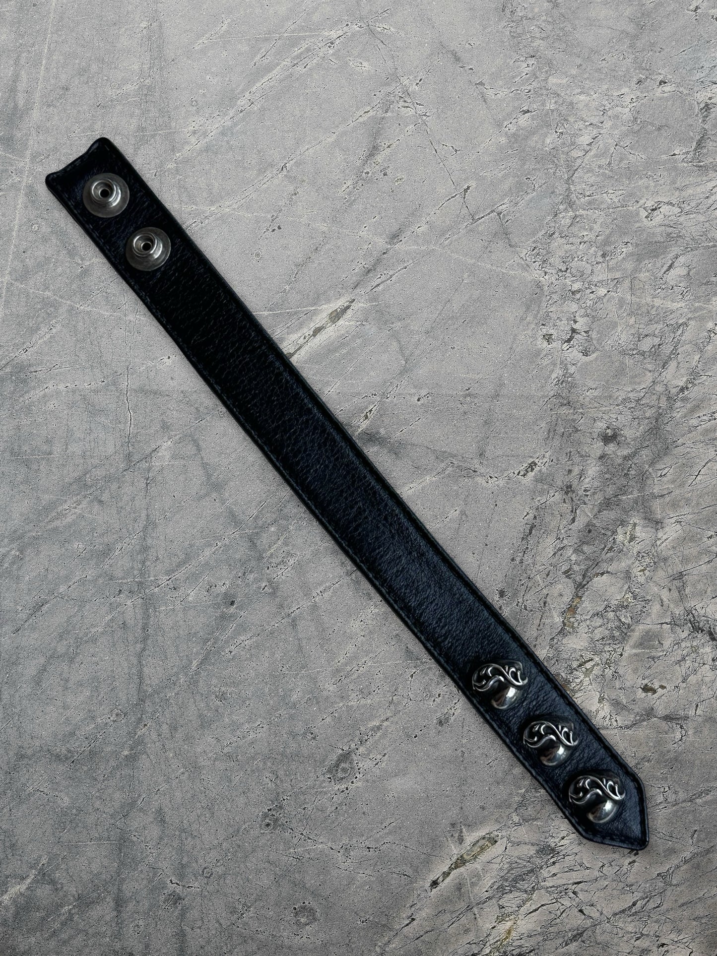 Chrome Hearts Leather Snap Bracelet