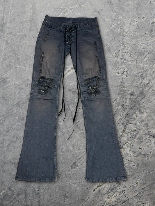 If Six Was Nine Black Lace Up Mudmax Pierced Denim