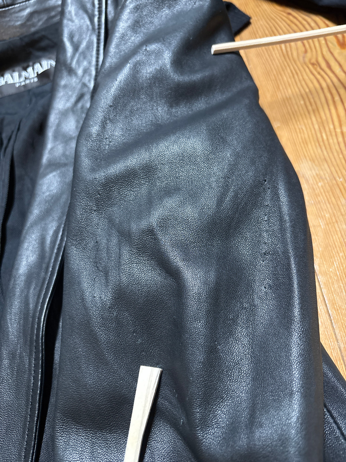 Balmain SS10 Embroidery Leather Blazer