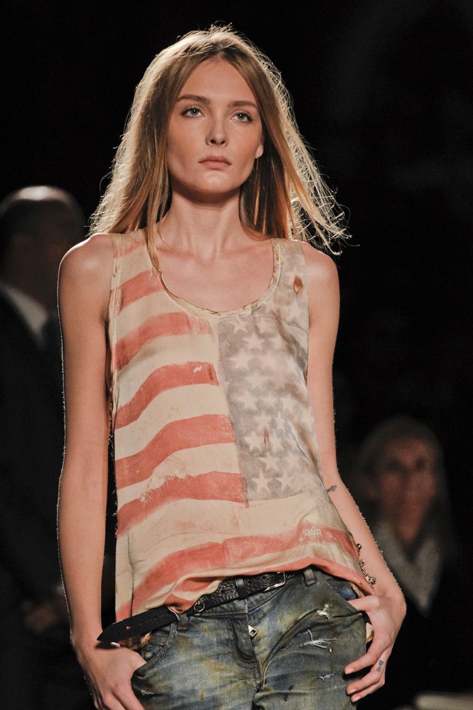 Balmain SS11 Runway Silk Flag Tank Top