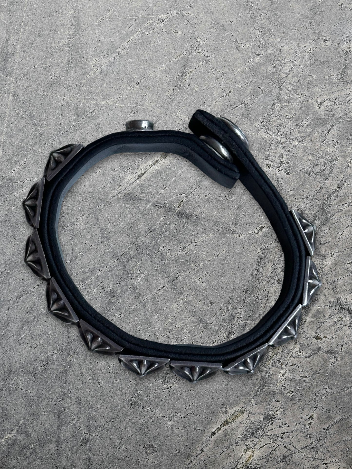 Chrome Hearts Pyramid Stud Leather Snap Bracelet