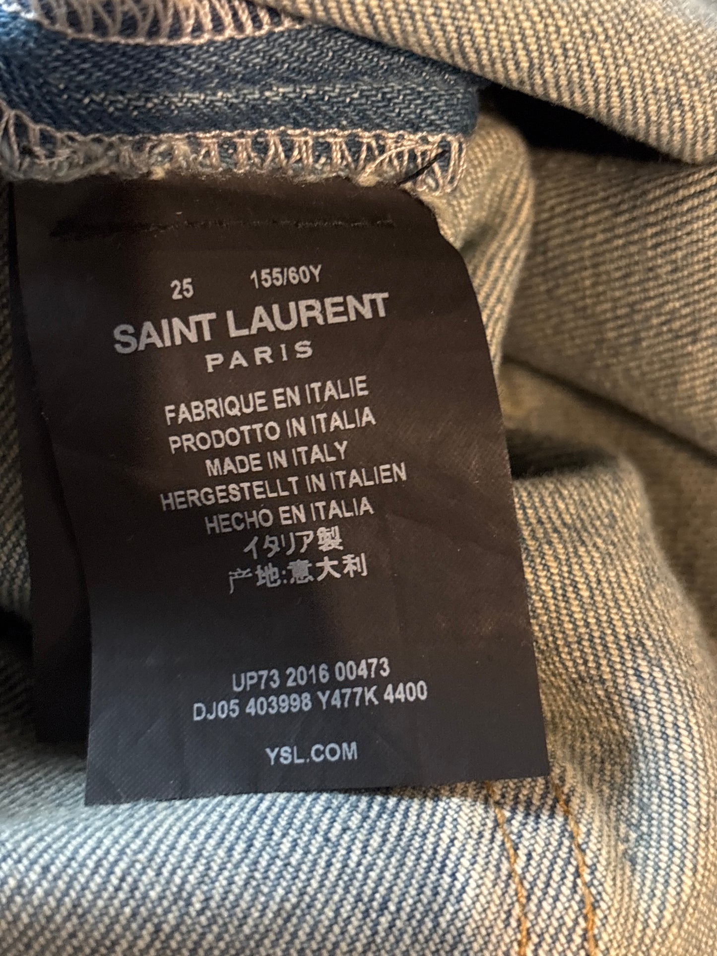 Saint Laurent Paris AW16 D01 Skinny Low Rise Denim