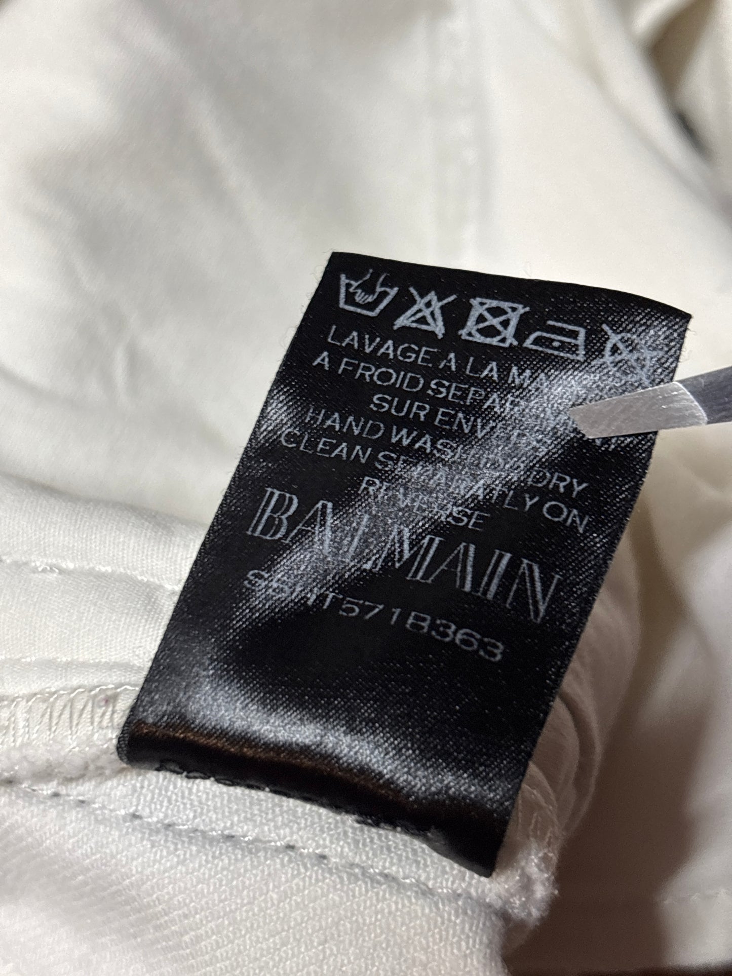 Balmain SS15 Striped Biker Denim