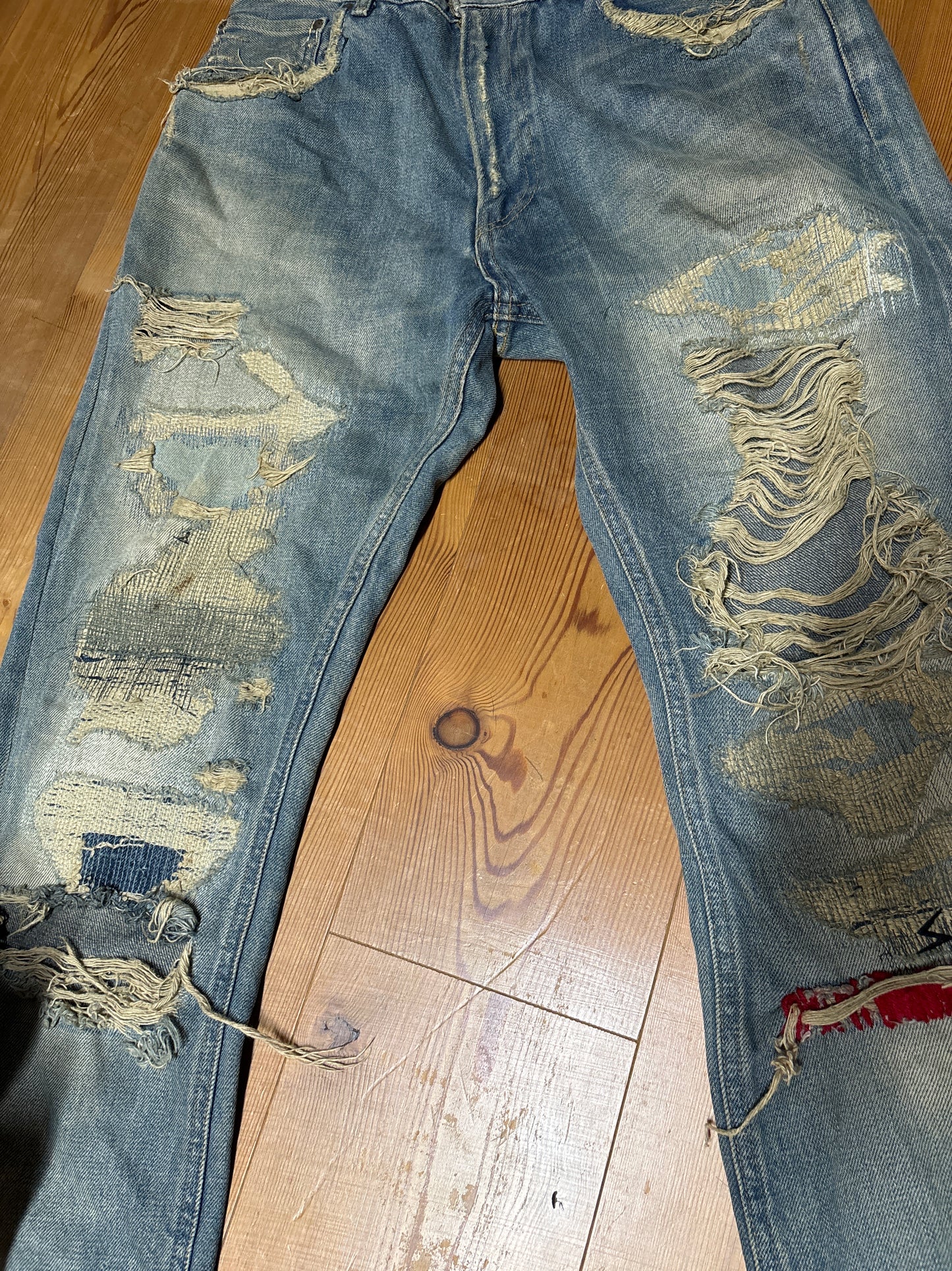 Undercover AW04 But Beautiful Red Yarn Denim