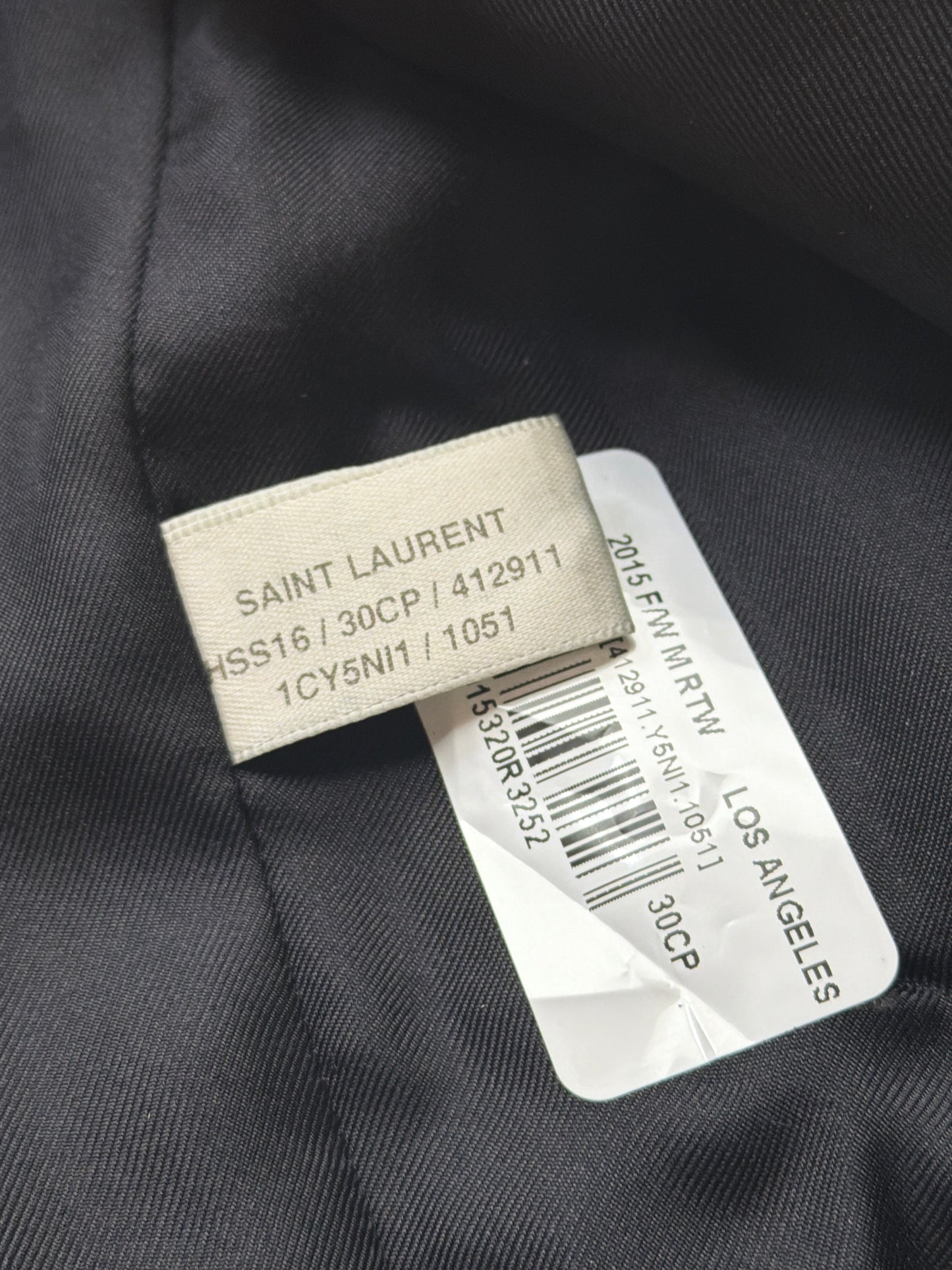 Saint Laurent SS16 Sample Sequin Palm Tree Cafe Racer Leather Jacket
