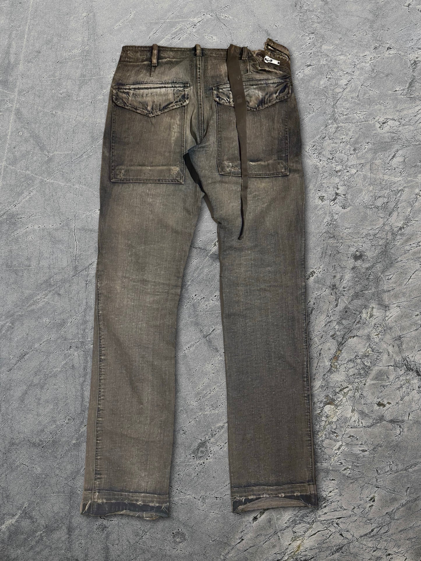 Rick Owens FW07 Double Layer Aircut Denim Dust Wash