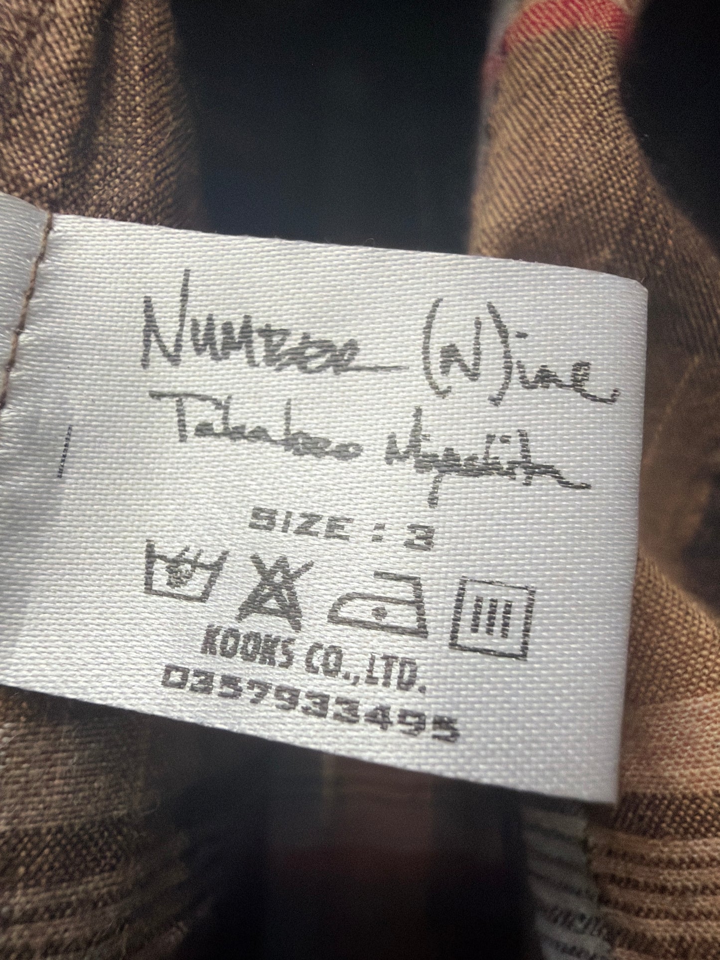 Number (N)ine THS AW05 Glitter Flannel